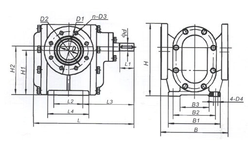 LB型齒輪泵外形及安裝尺寸