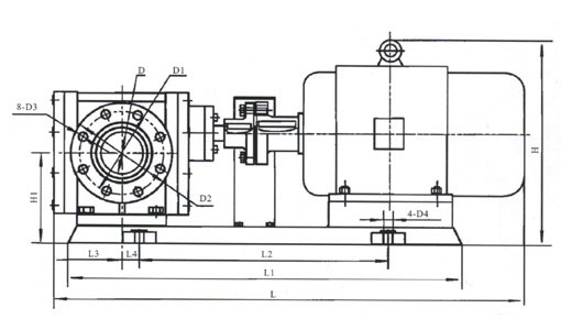 LB型齒輪泵外形及安裝尺寸