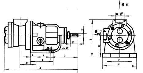 NYP7.0（A），NYP52（A）泵頭外形尺寸